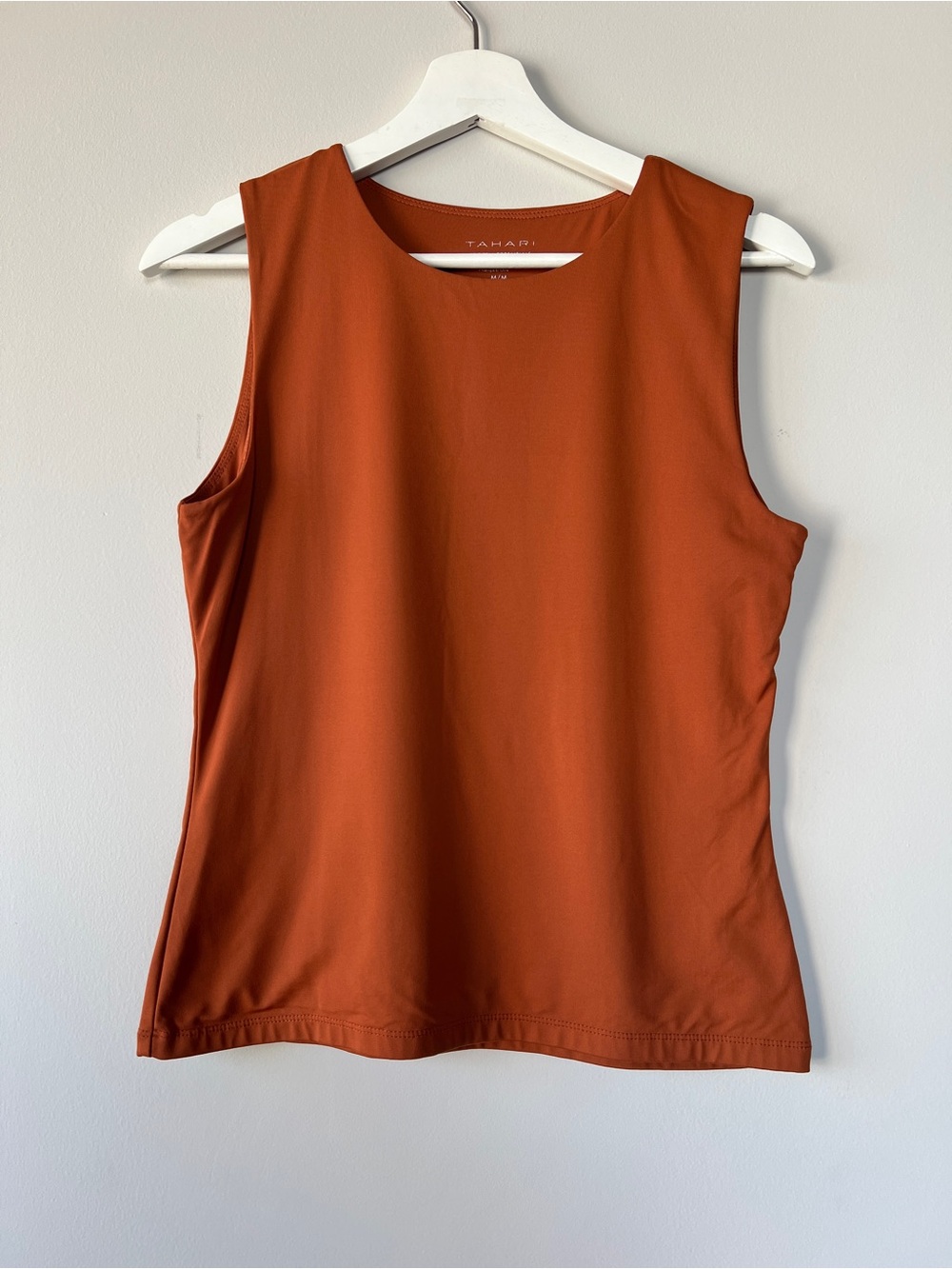 Tahari Rust-Orange Sleeveless Tank